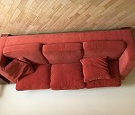 Sofa długość 2,30 m; fotel i szafka wysokości 60cm, szer 50cm długość 50cm