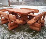 1 zestaw ogrodowy 130cm (1 stóły + 2 ławy + 2 krzesła)