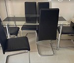 Mesa 6 personas cristal & 6 sillas